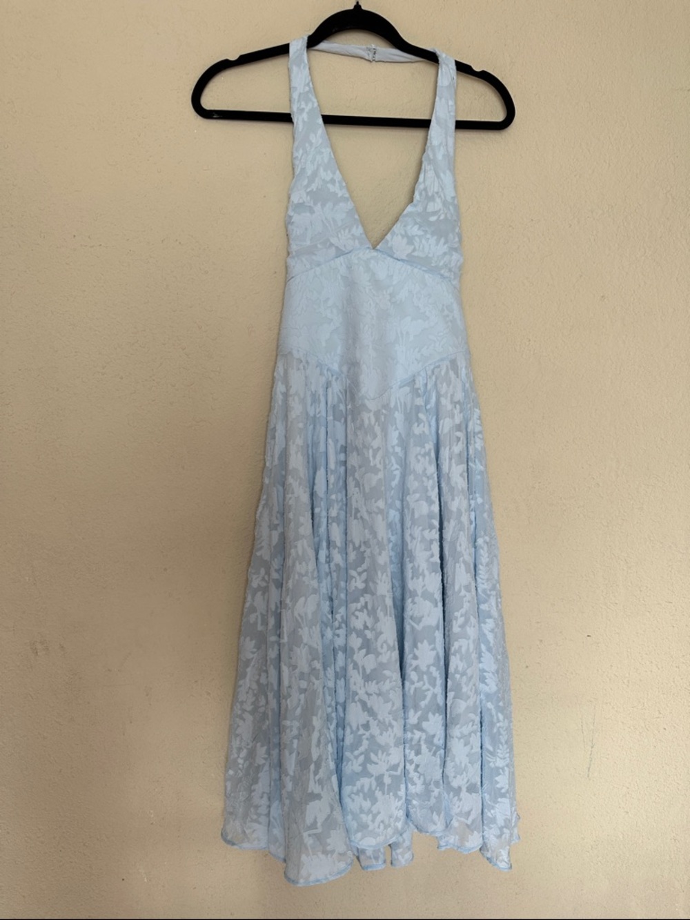 HOUSE OF CB Arietta Floral Jacquard Plunge Halter Neck Dress Sz M A-C NWOT $289 - Picture 12 of 16